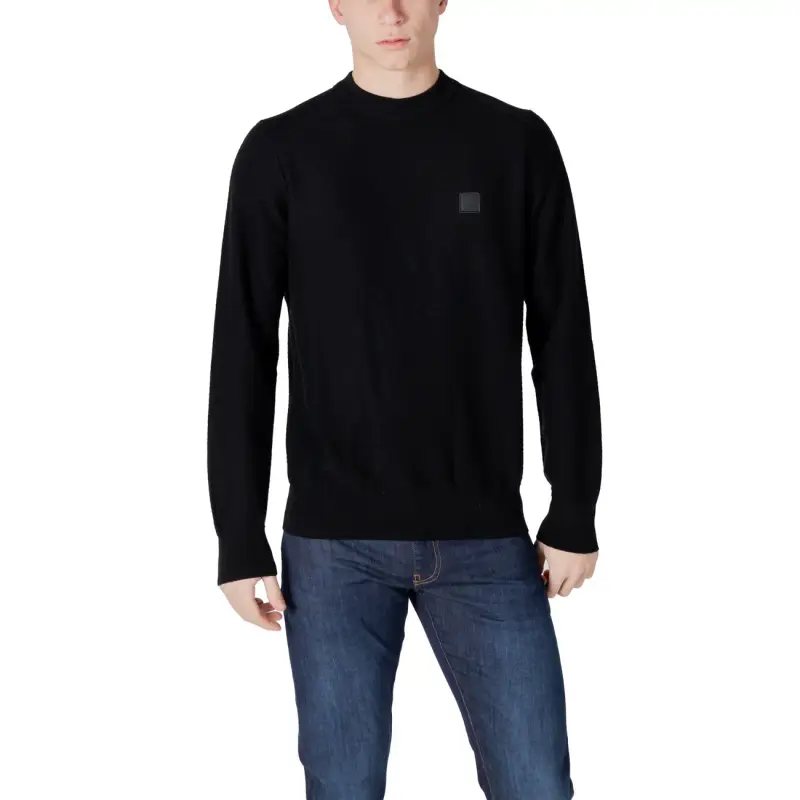 Maglia Girocollo Nera Uomo in Cotone Cashmere A/I - black / S