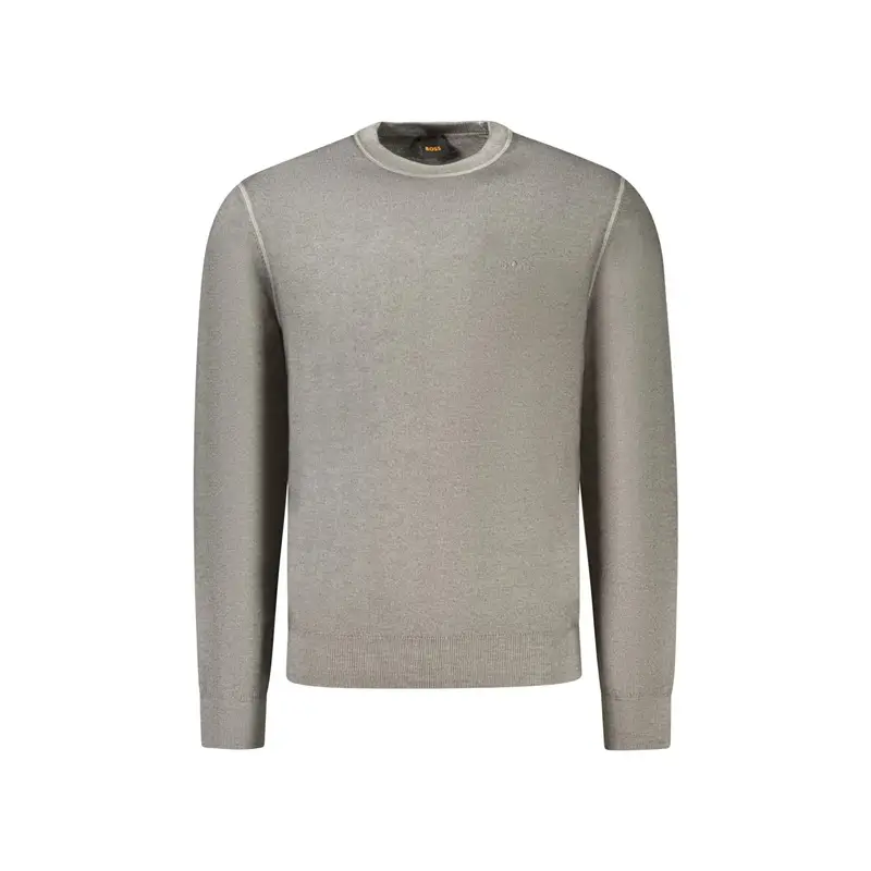 Boss Maglia Uomo Grigio con Ricamo
