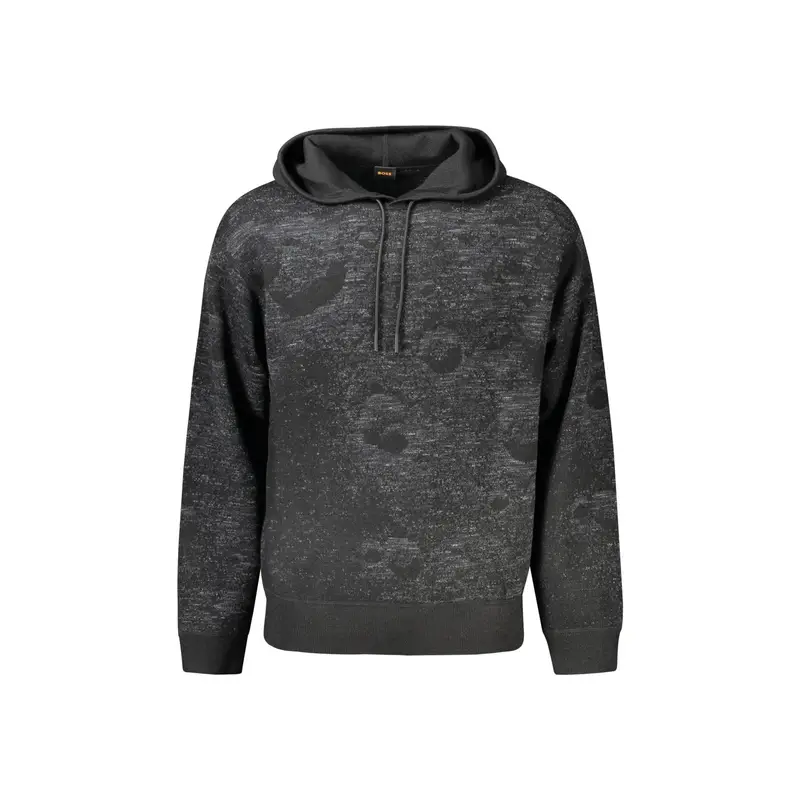 Boss Maglia Uomo Nera con Cappuccio e Logo