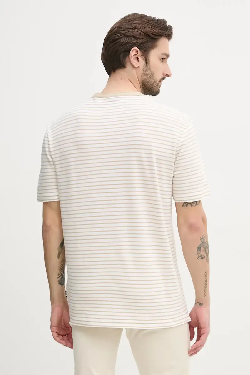 maglietta con aggiunta di lino uomo colore bianco 50537498 miniatura 3