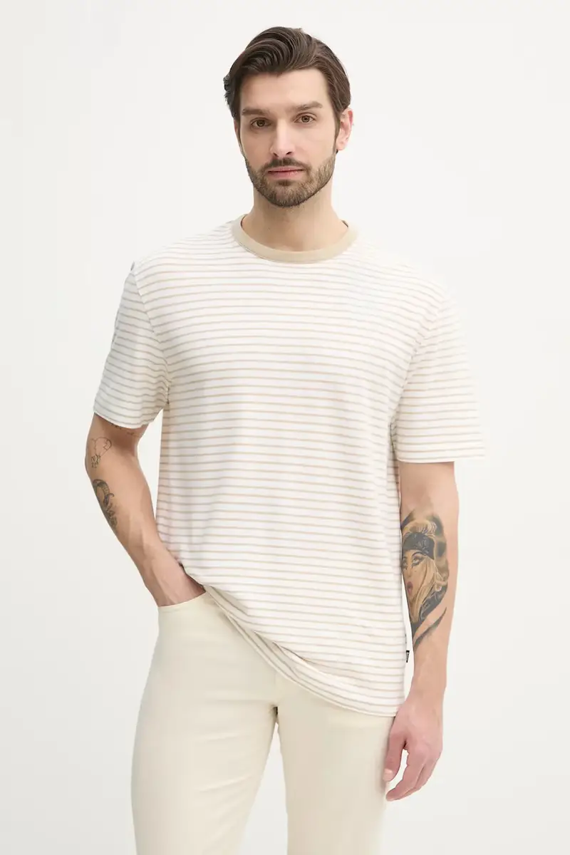 maglietta con aggiunta di lino uomo colore bianco 50537498