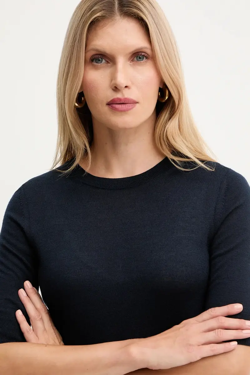 maglietta in lana colore beige 50544996 Blu navy miniatura 4