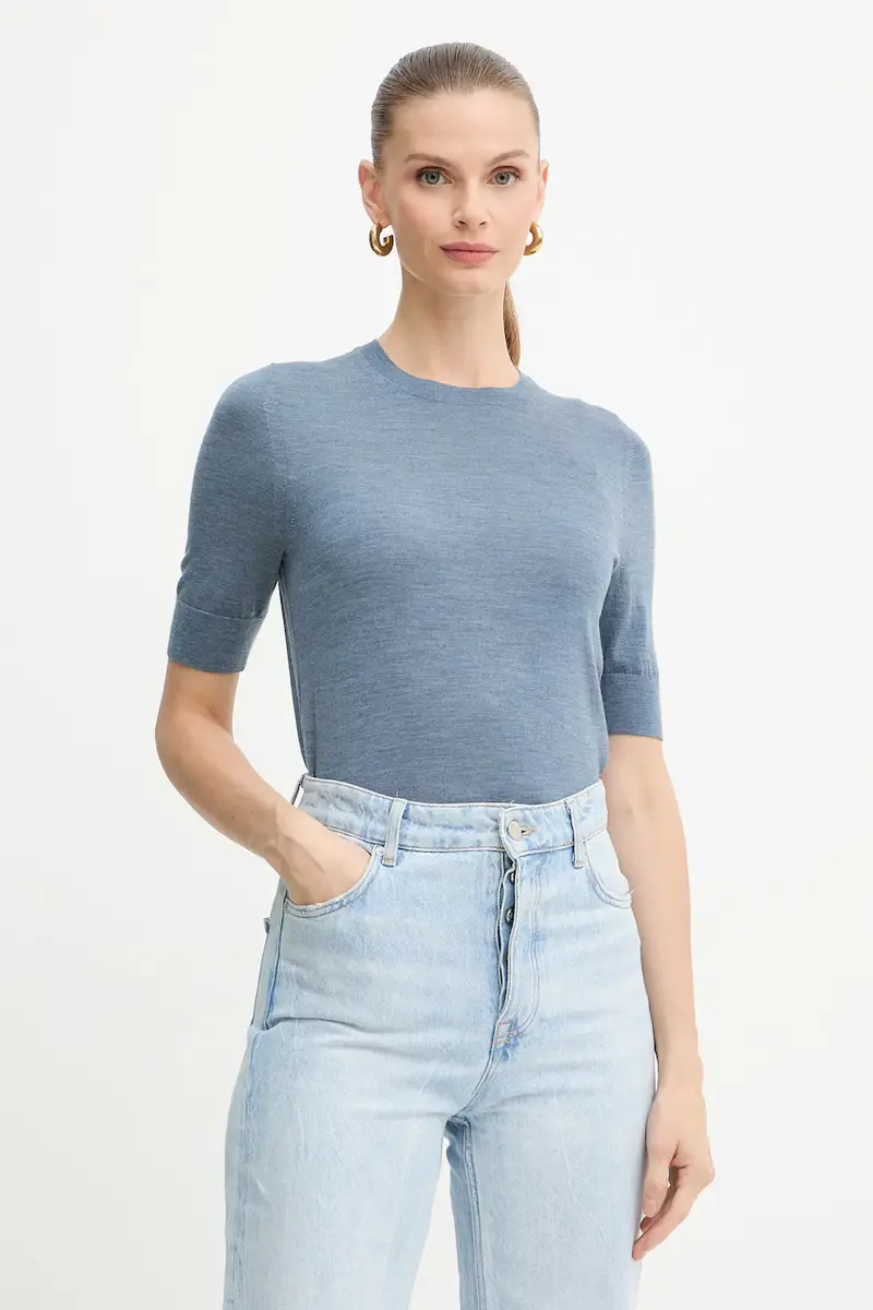 maglietta in lana donna colore blu 50544996