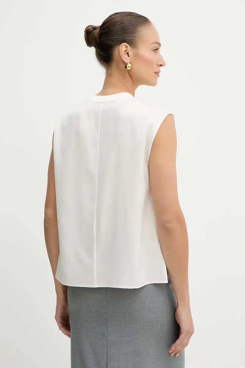 maglietta in seta donna colore beige 50548238 miniatura 3