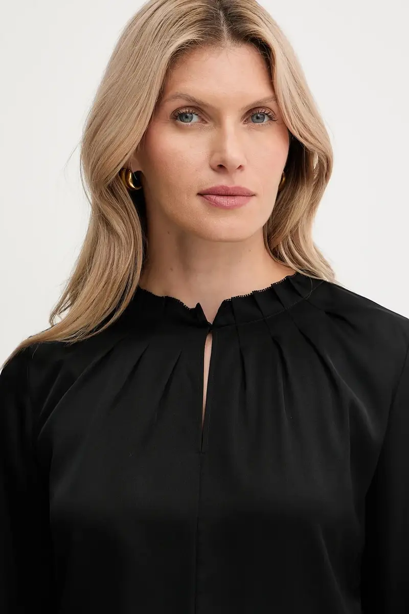 maglietta in seta donna colore nero 50548224 miniatura 4