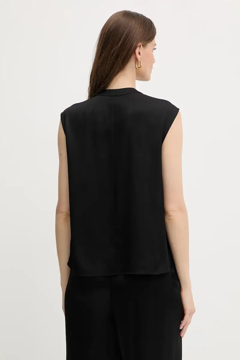 maglietta in seta donna colore nero 50548238 miniatura 3