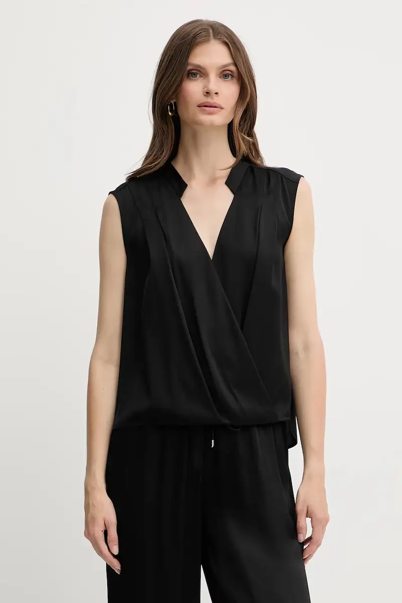 maglietta in seta donna colore nero 50548238