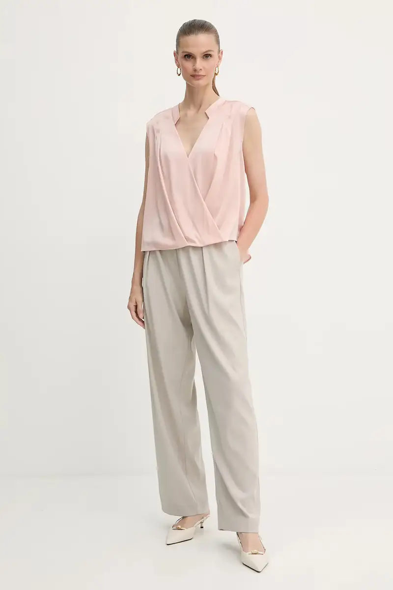 maglietta in seta donna colore violetto 50548238 Arancione miniatura 2