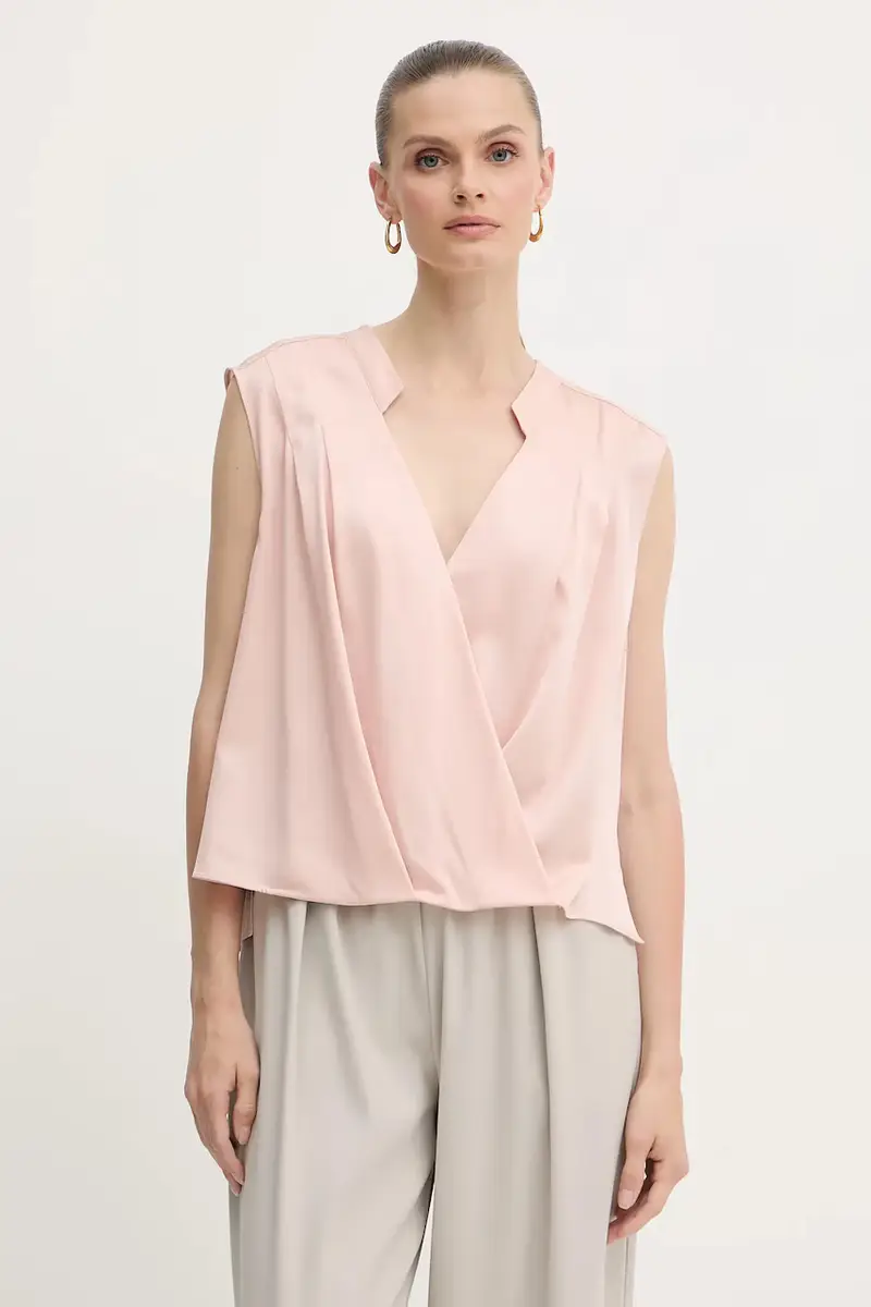 maglietta in seta donna colore violetto 50548238 Arancione