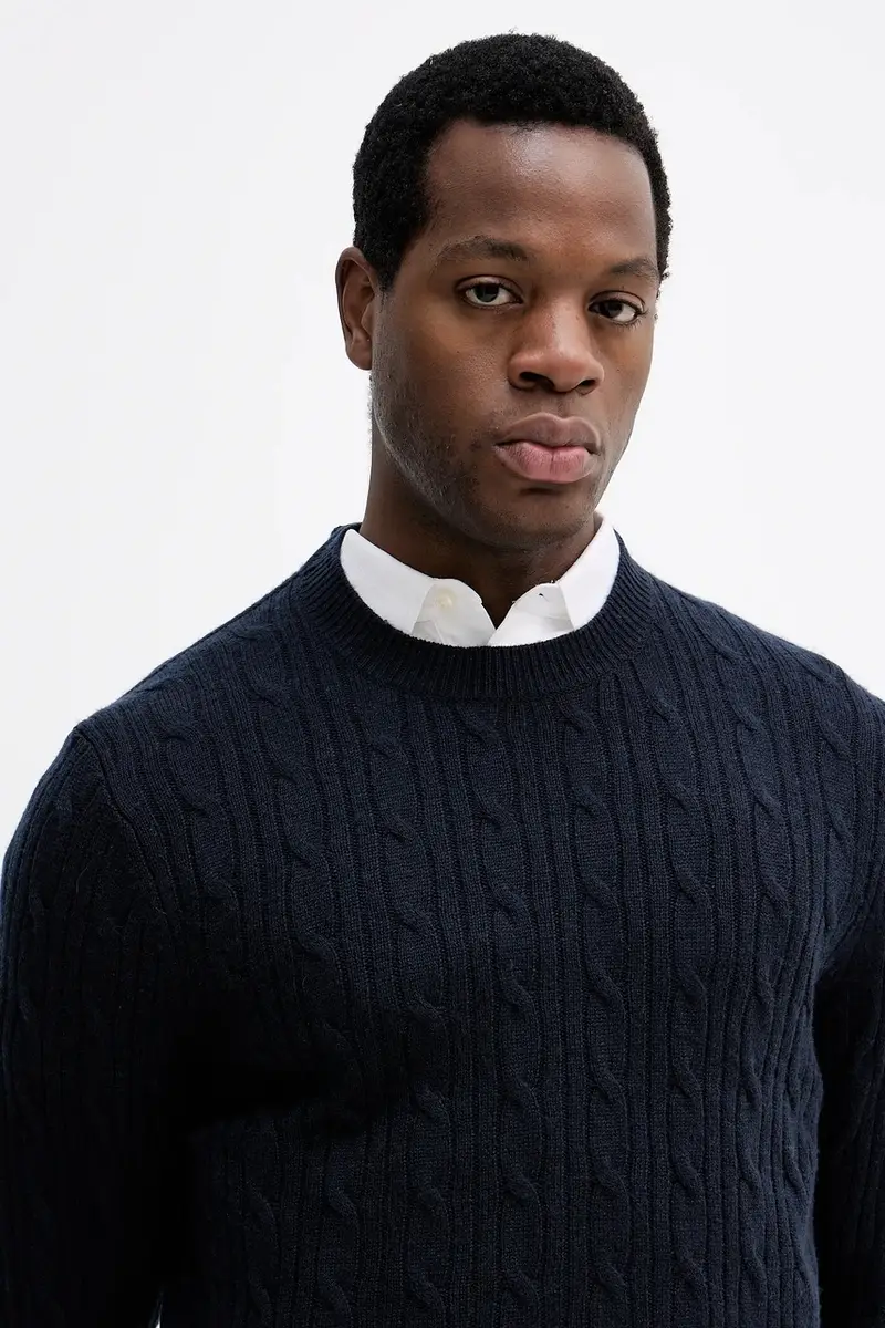 maglione con aggiunta di cachemire H-Hetico Blu navy miniatura 4