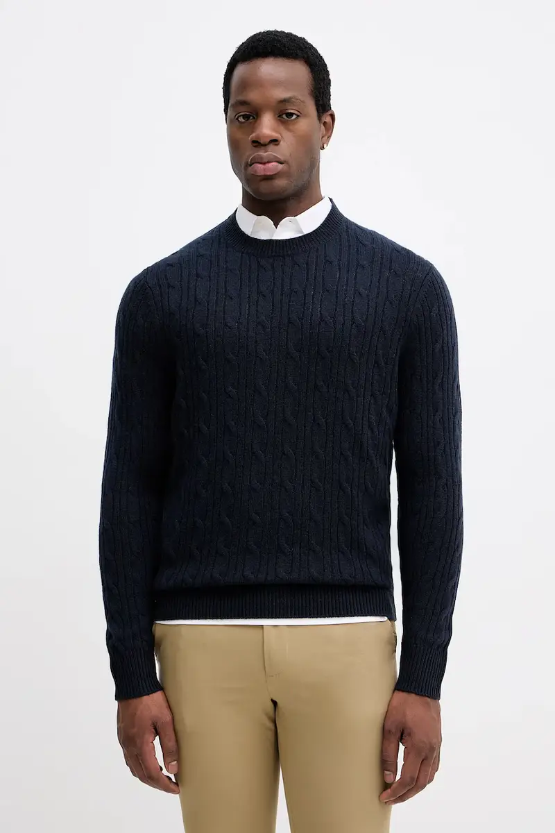 maglione con aggiunta di cachemire H-Hetico Blu navy