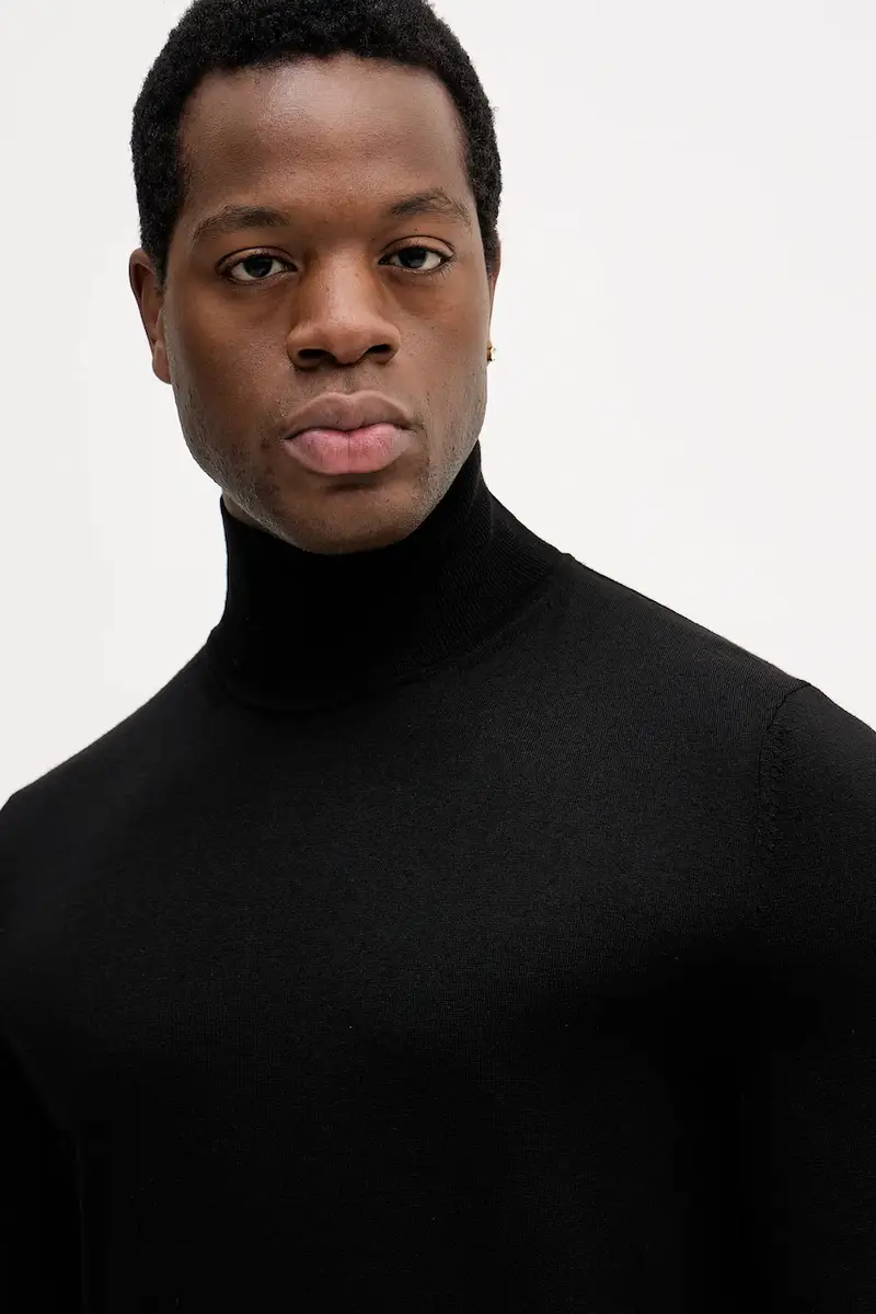 maglione con aggiunta di seta H-Helixon Nero miniatura 4