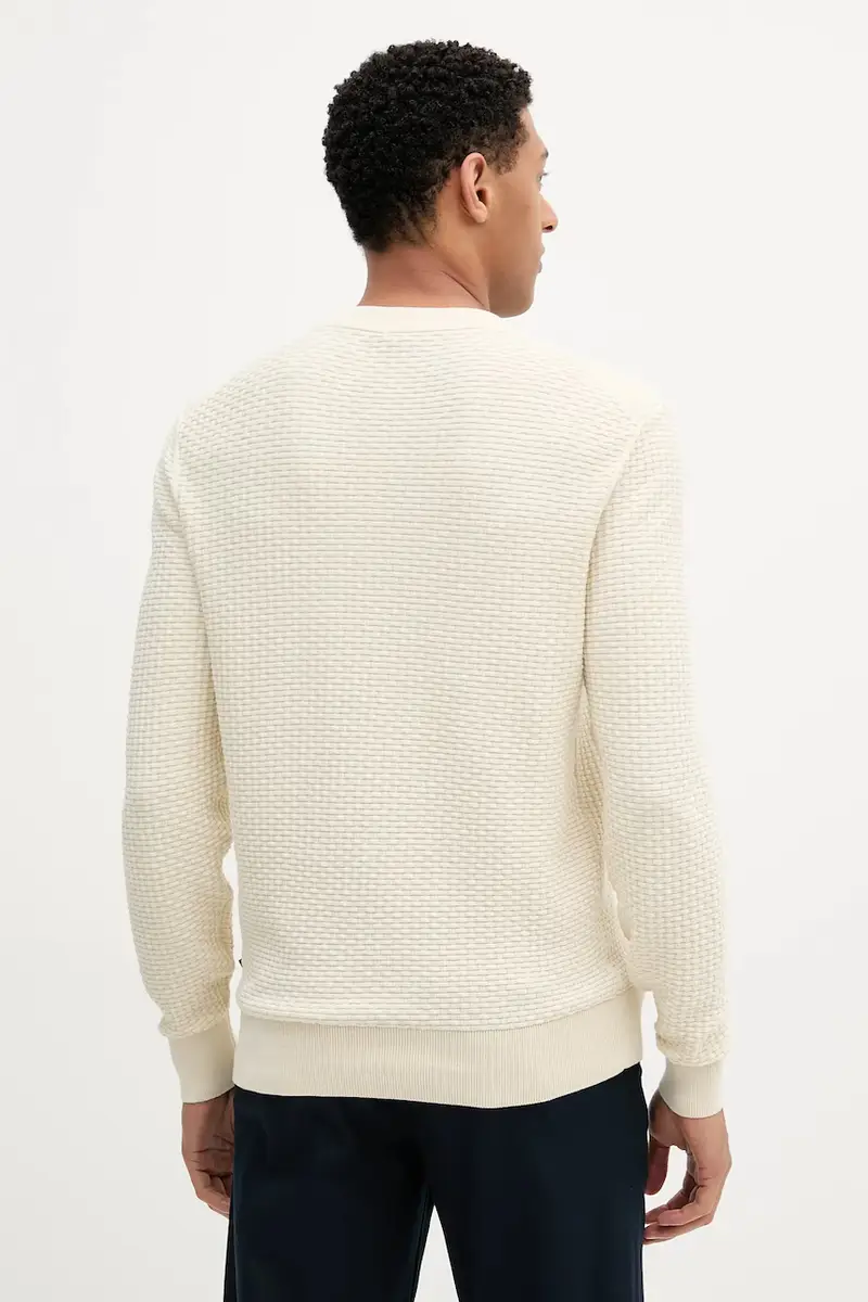 maglione in cotone uomo colore beige 50545283 miniatura 3