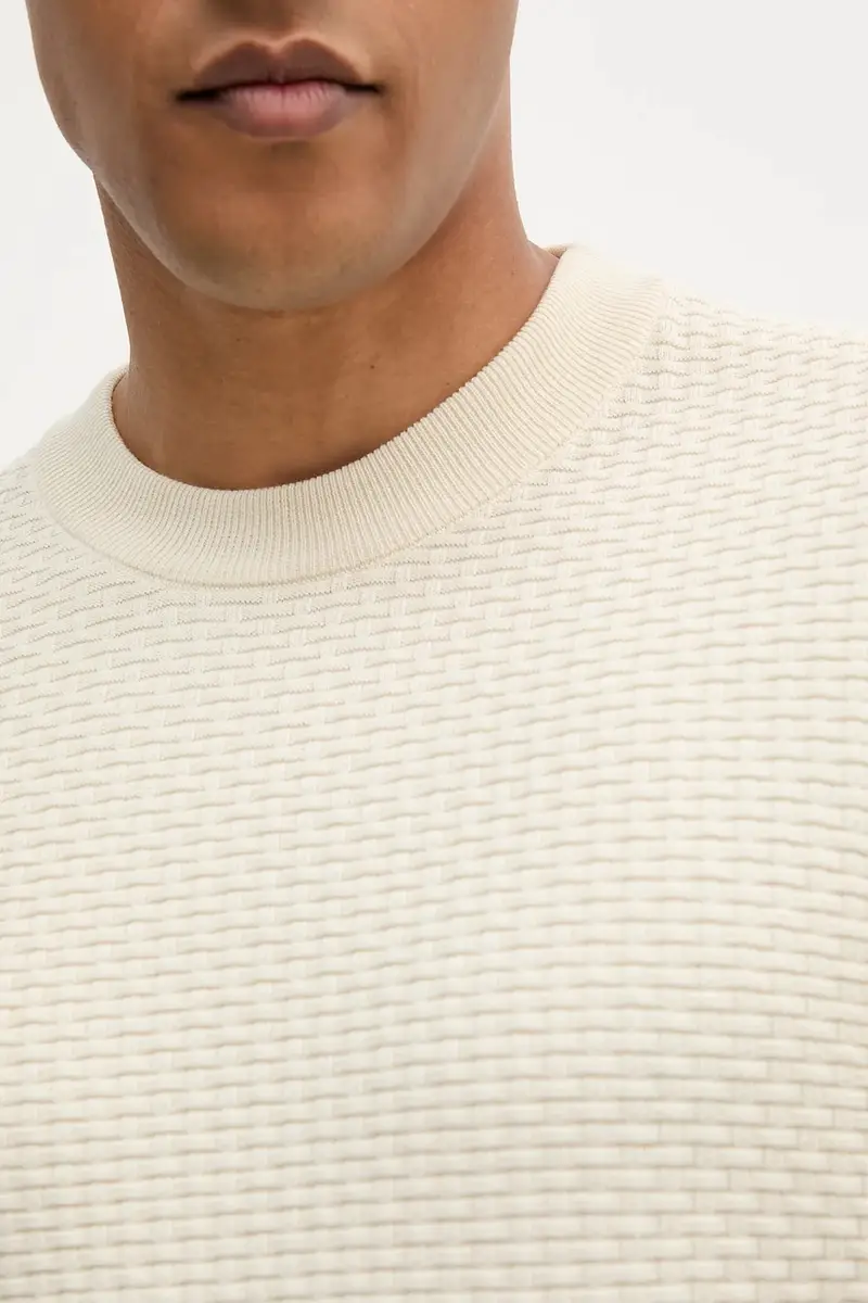 maglione in cotone uomo colore beige 50545283 miniatura 5