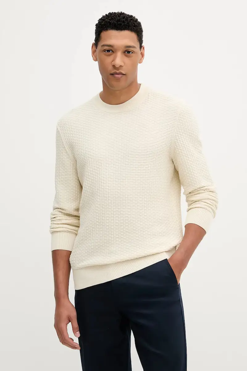 maglione in cotone uomo colore beige 50545283