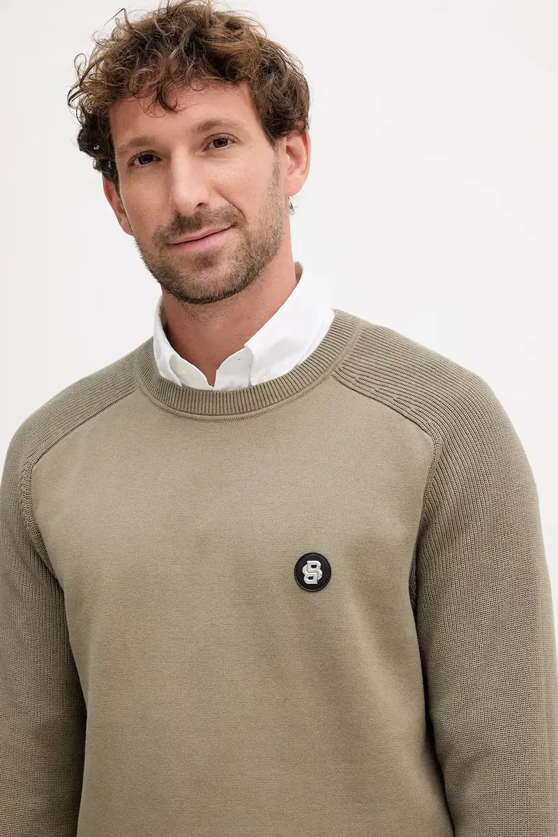 maglione in cotone uomo colore verde 50543136 miniatura 4