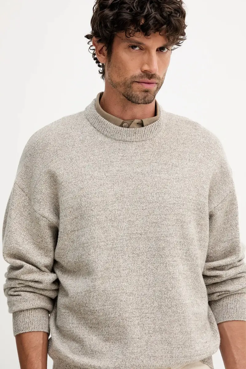 maglione in lana C-Hercole Beige miniatura 4