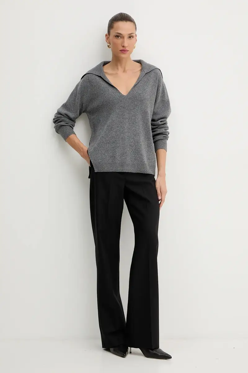 maglione in lana colore grigio 50547882 miniatura 2