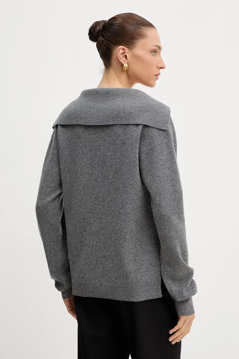 maglione in lana colore grigio 50547882 miniatura 3