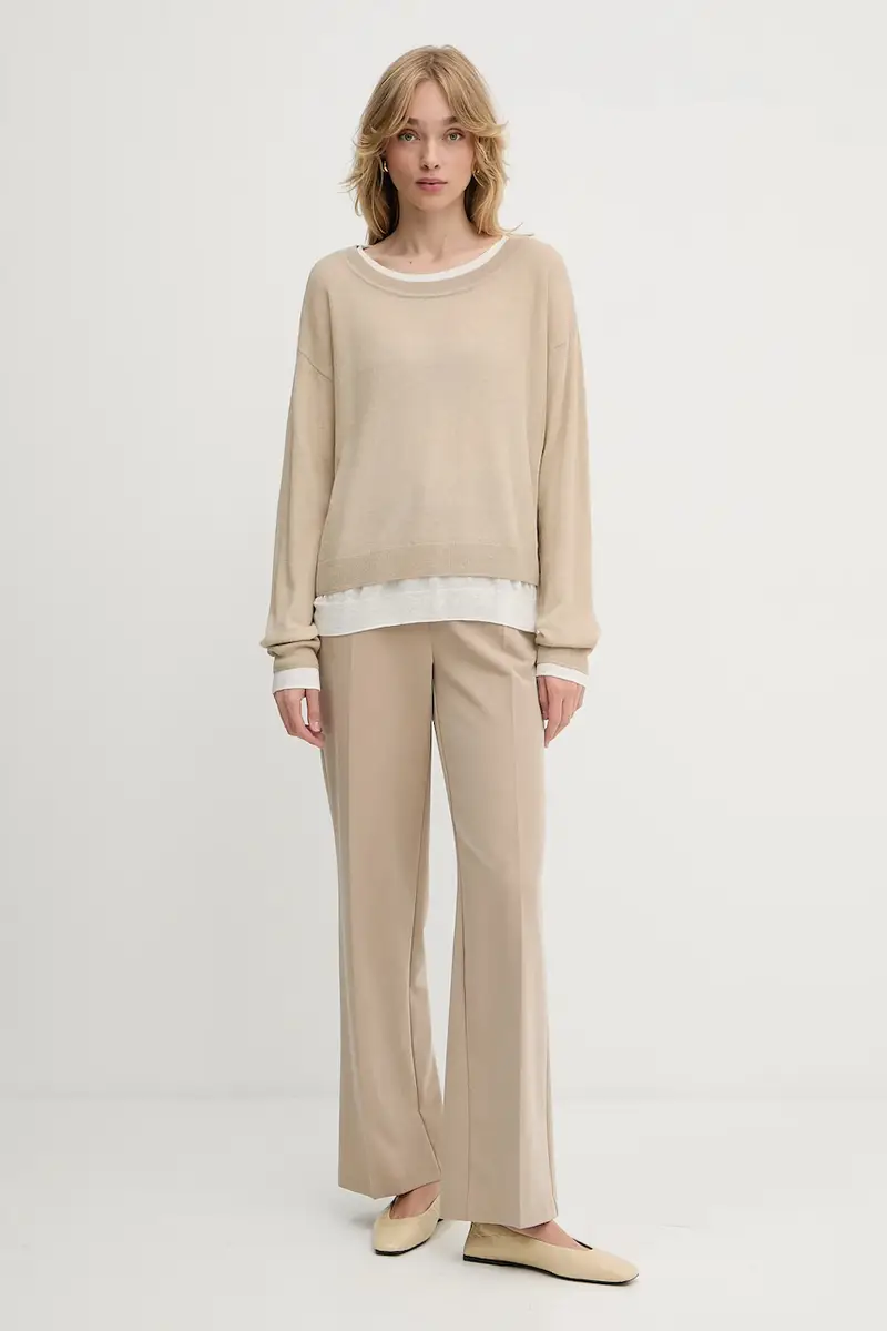 maglione in lana donna colore beige 50542875 miniatura 2