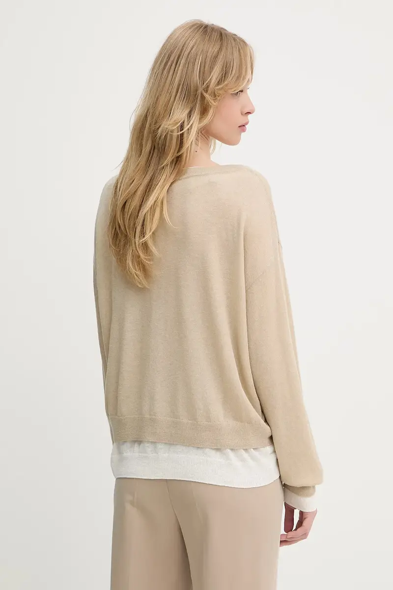maglione in lana donna colore beige 50542875 miniatura 3
