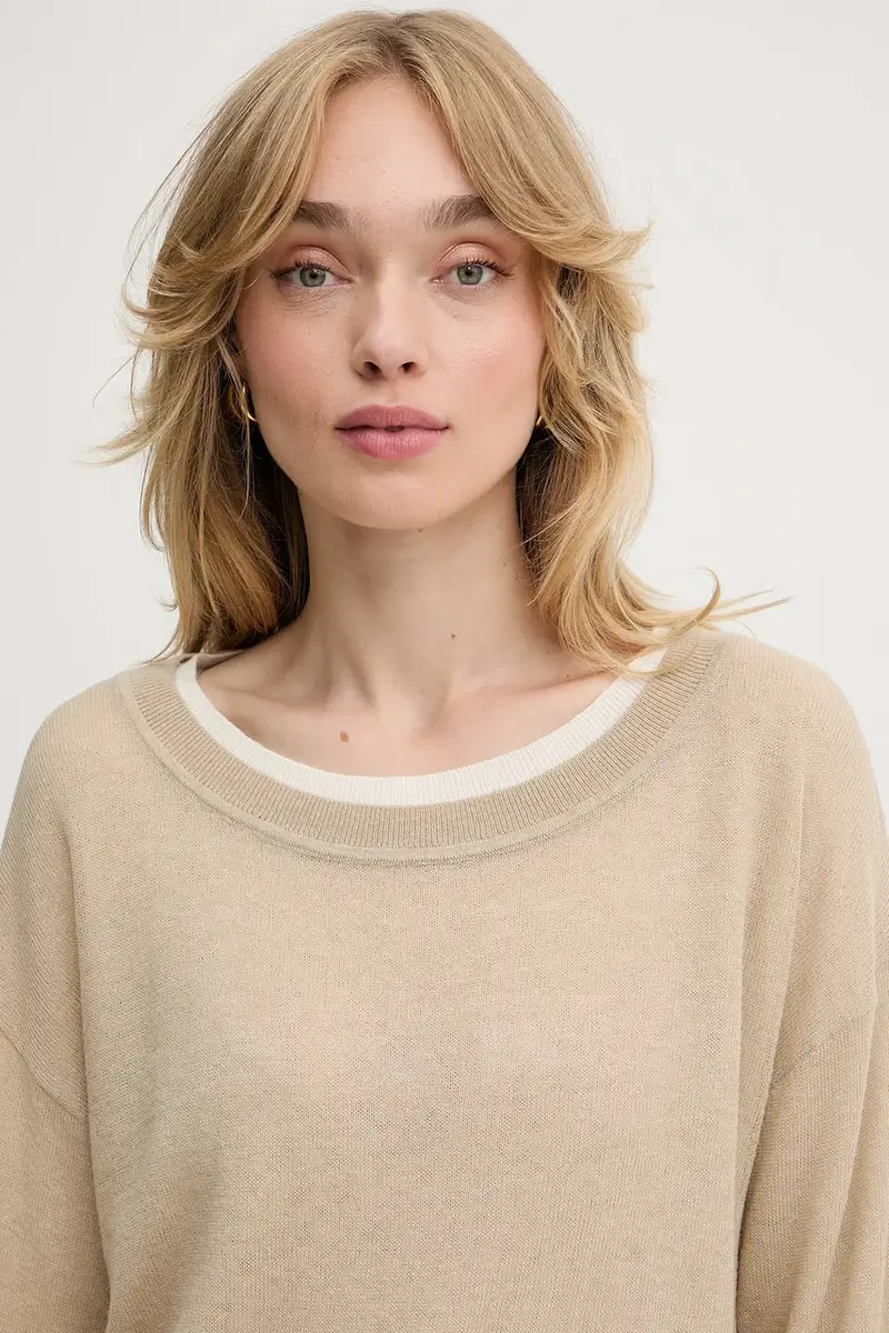 maglione in lana donna colore beige 50542875 miniatura 4