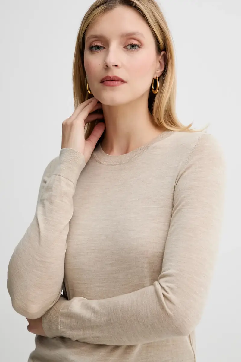 maglione in lana donna colore beige 50544987 miniatura 4