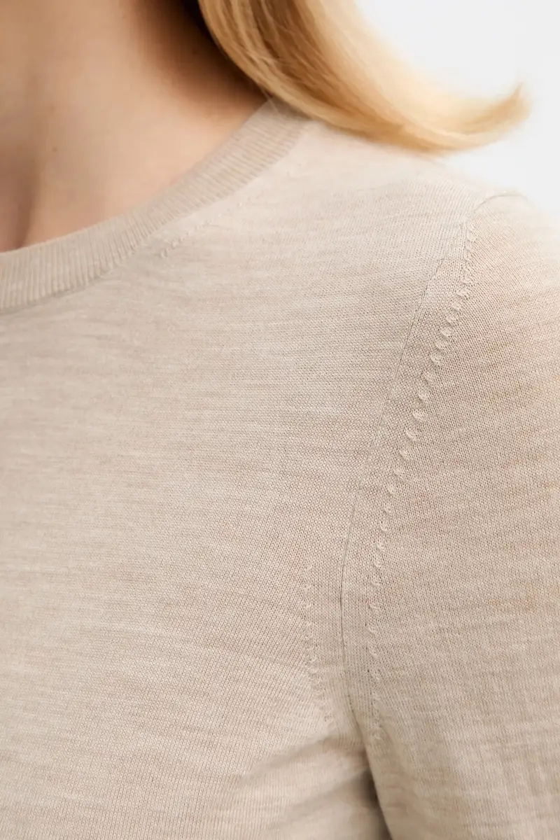 maglione in lana donna colore beige 50544987 miniatura 5