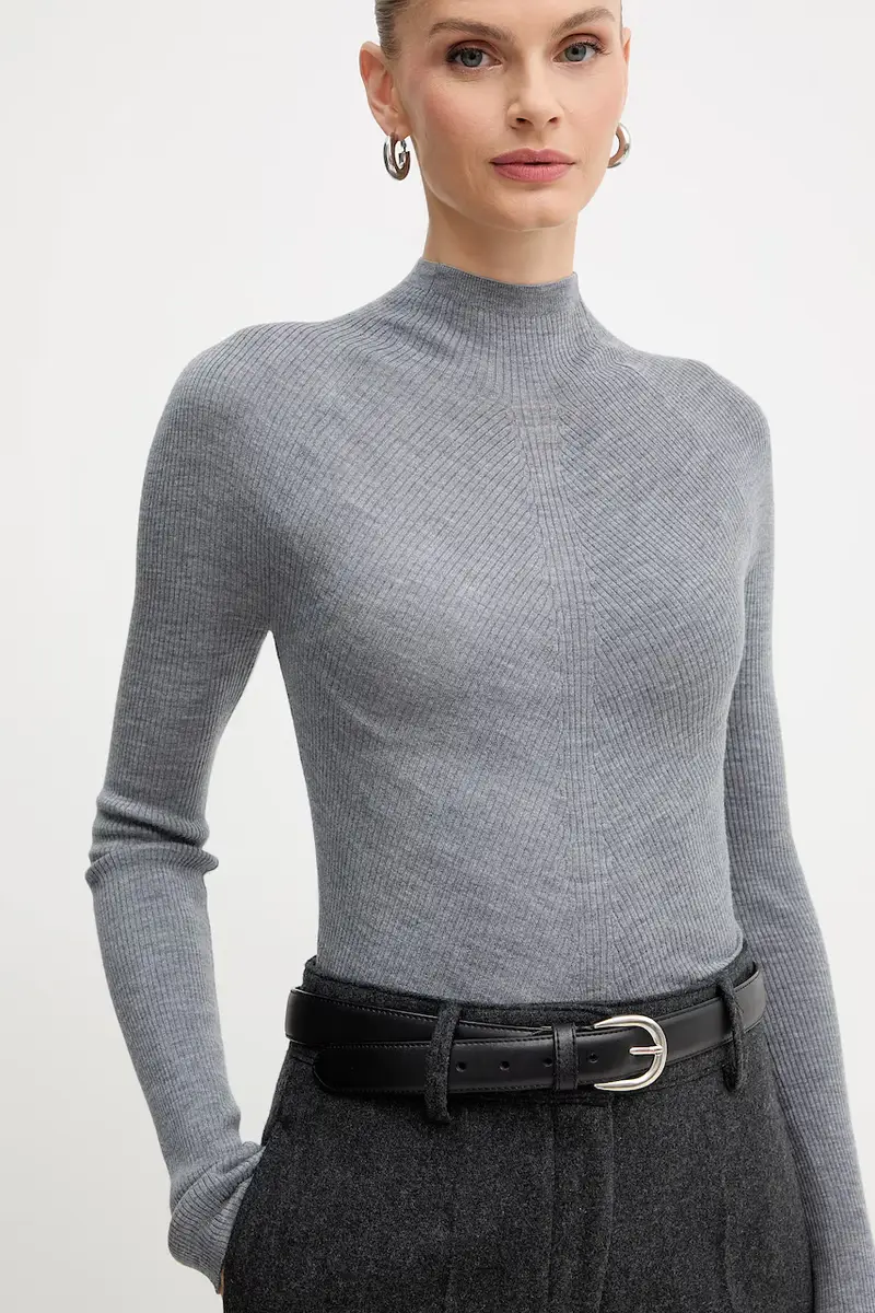 maglione in lana donna colore grigio 50549166 miniatura 4