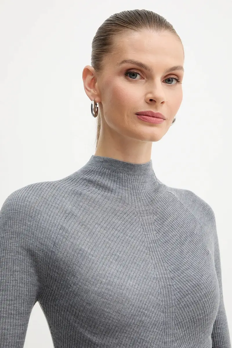 maglione in lana donna colore grigio 50549166 miniatura 5
