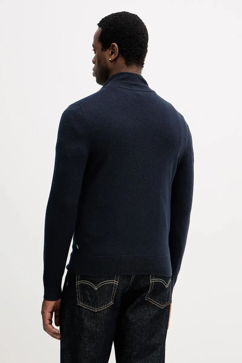 maglione in lana H-Hemarlo Blu navy miniatura 3