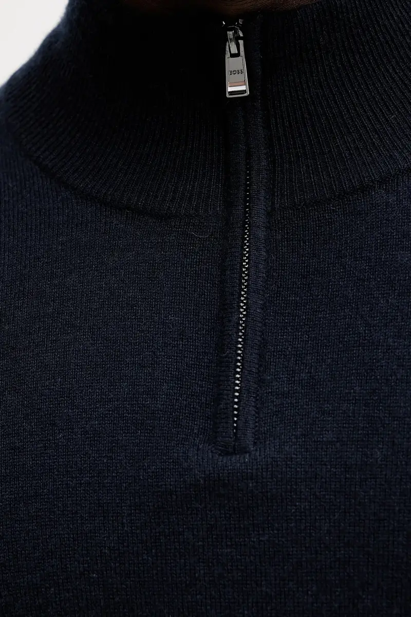 maglione in lana H-Hemarlo Blu navy miniatura 5