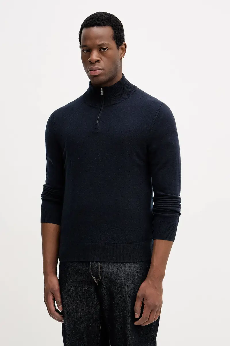 maglione in lana H-Hemarlo Blu navy