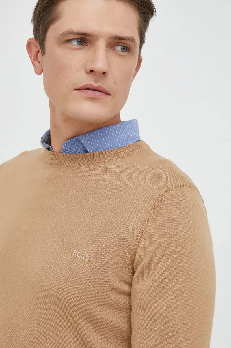 maglione in lana uomo Beige miniatura 4