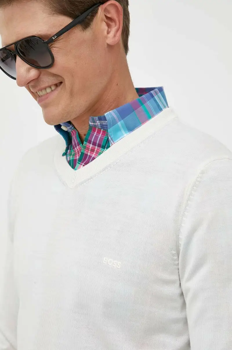 maglione in lana uomo Beige miniatura 4