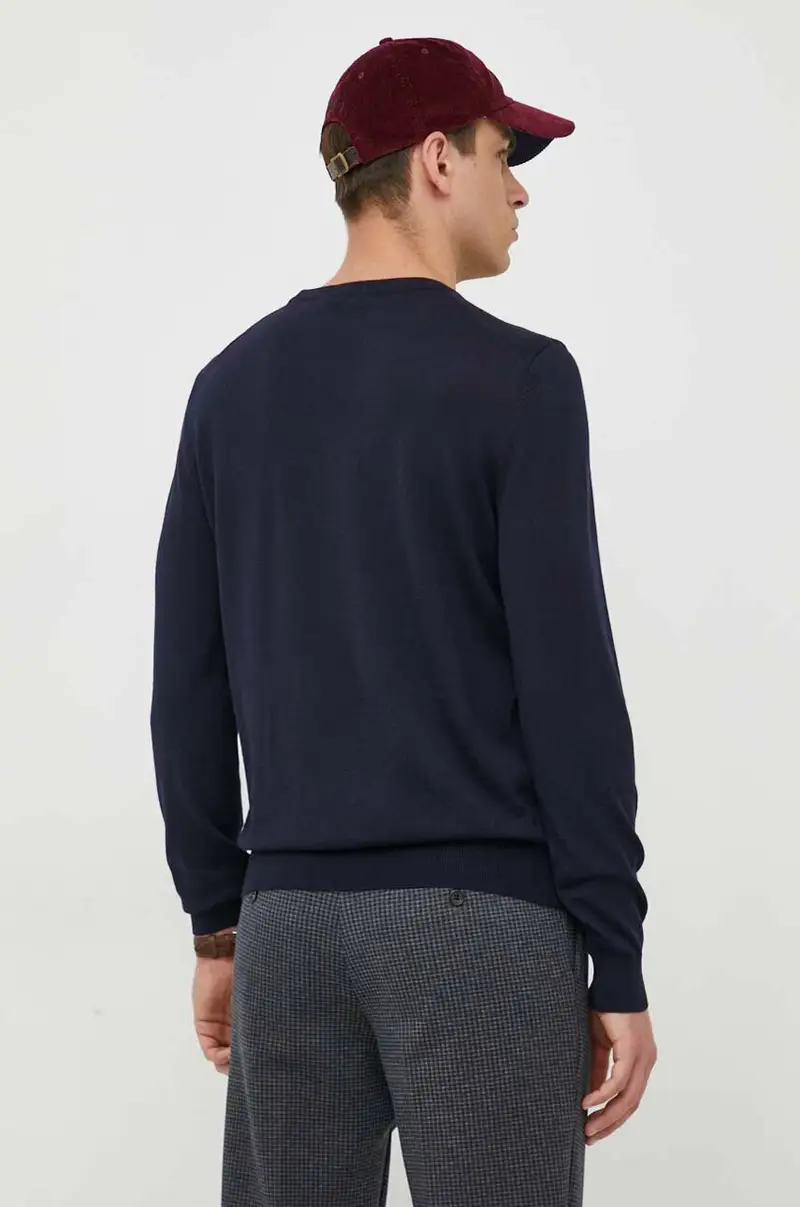 maglione in lana uomo Blu navy miniatura 3