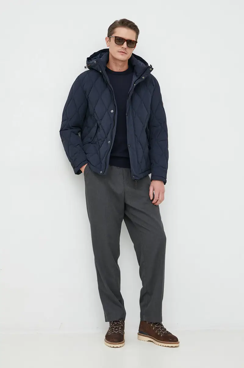 maglione in lana uomo Blu navy miniatura 2