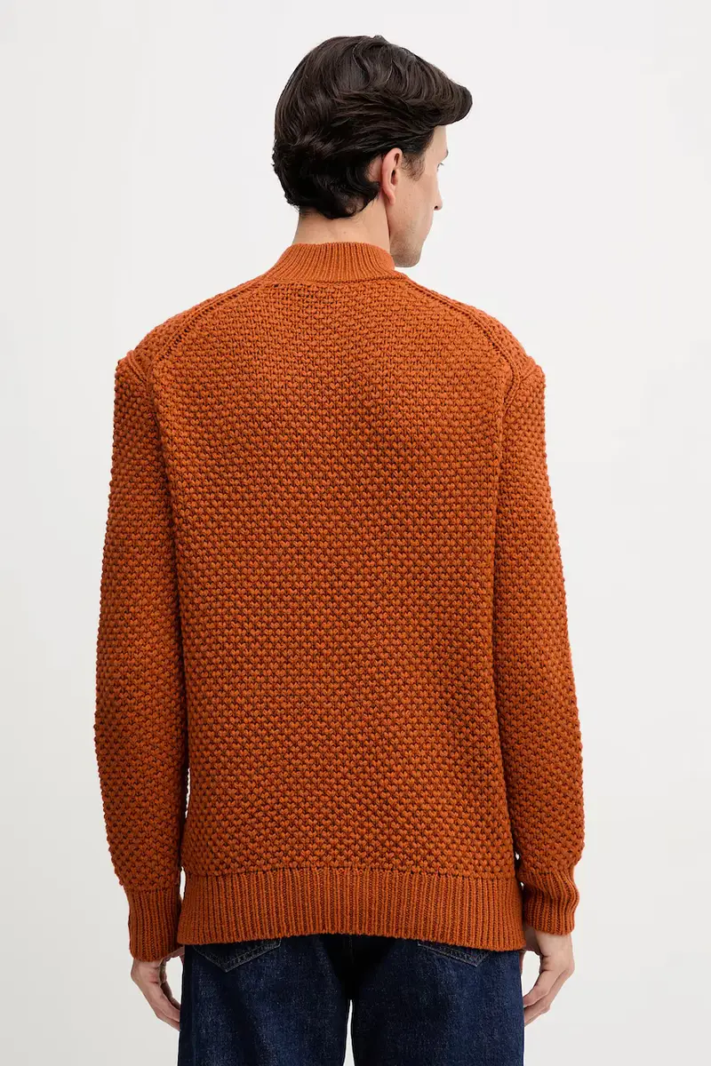 maglione in lana uomo colore arancione 50550008 miniatura 3