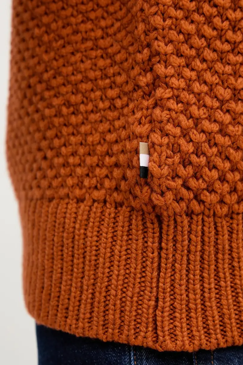 maglione in lana uomo colore arancione 50550008 miniatura 5