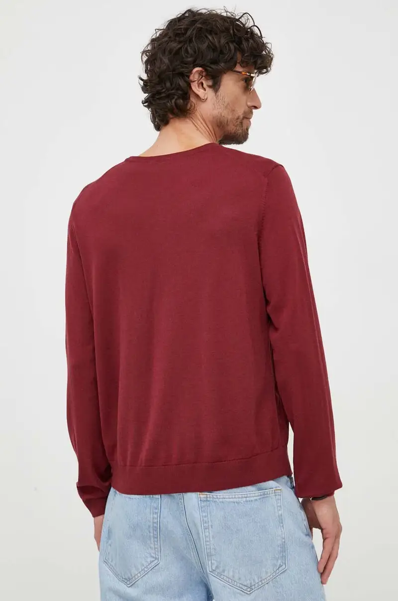 maglione in lana uomo colore granata miniatura 3