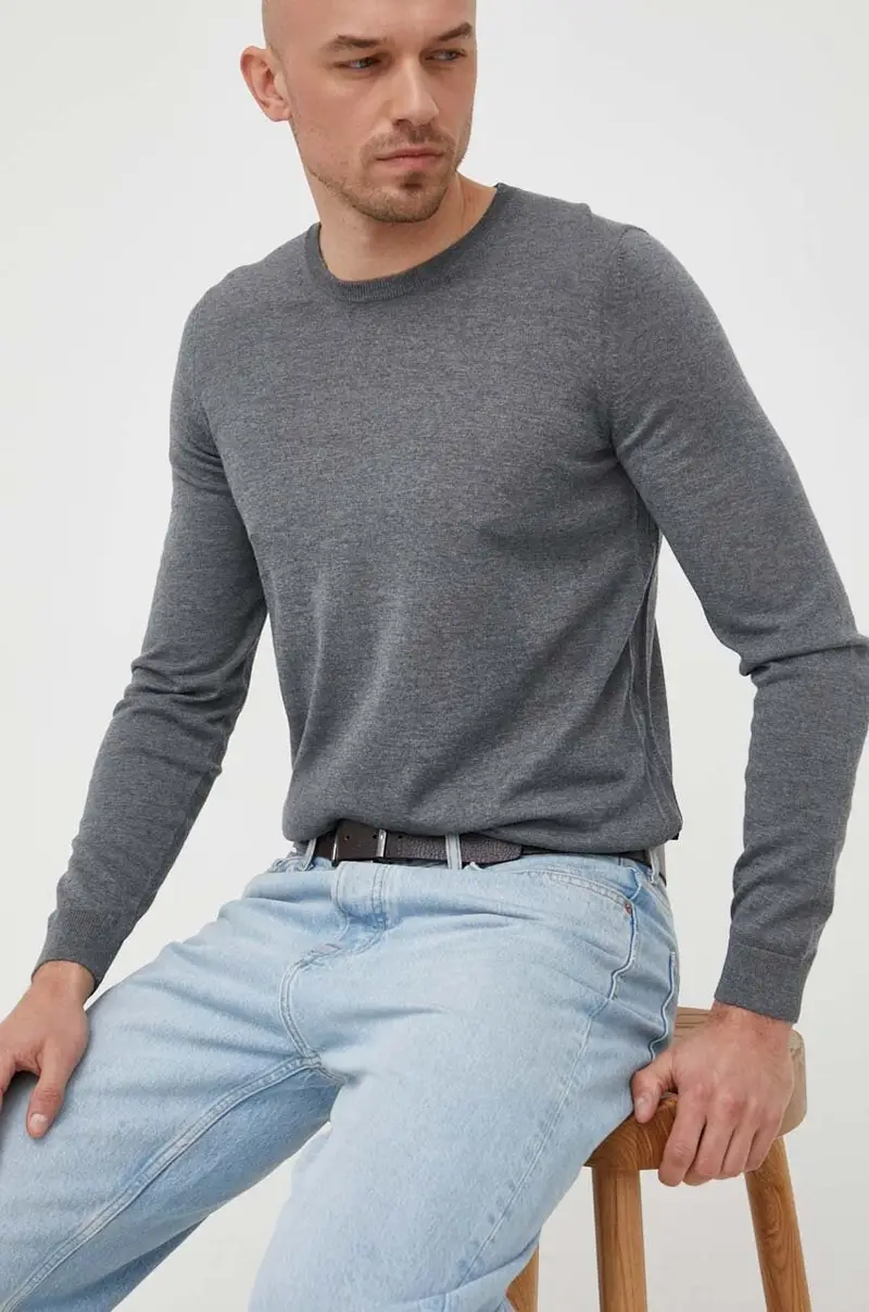 maglione in lana uomo colore grigio