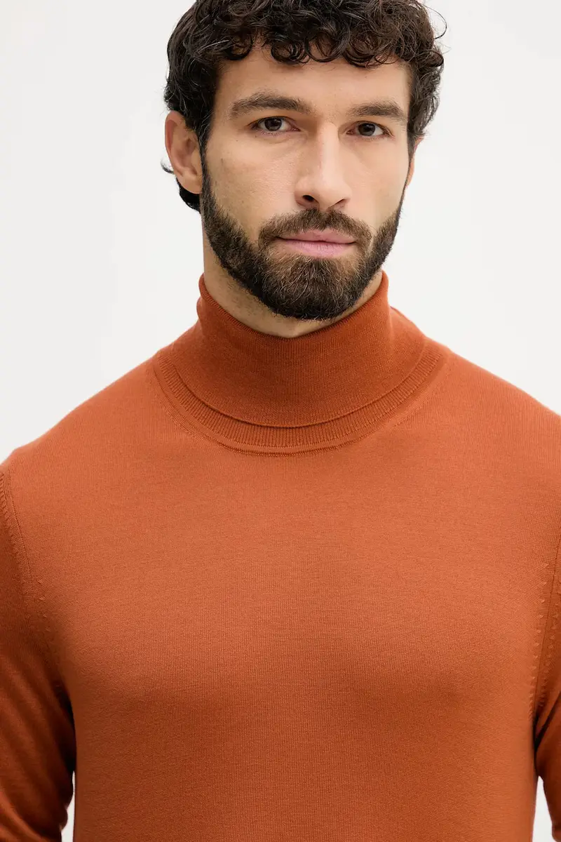 maglione in lana uomo colore grigio 50468262 Arancione miniatura 4