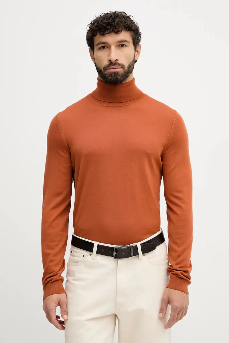 maglione in lana uomo colore grigio 50468262 Arancione