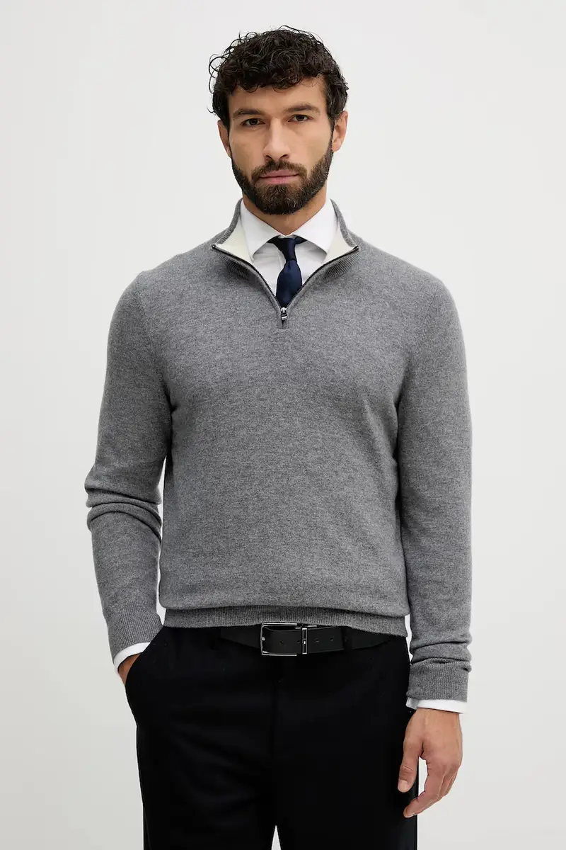 maglione in lana uomo colore grigio 50549984