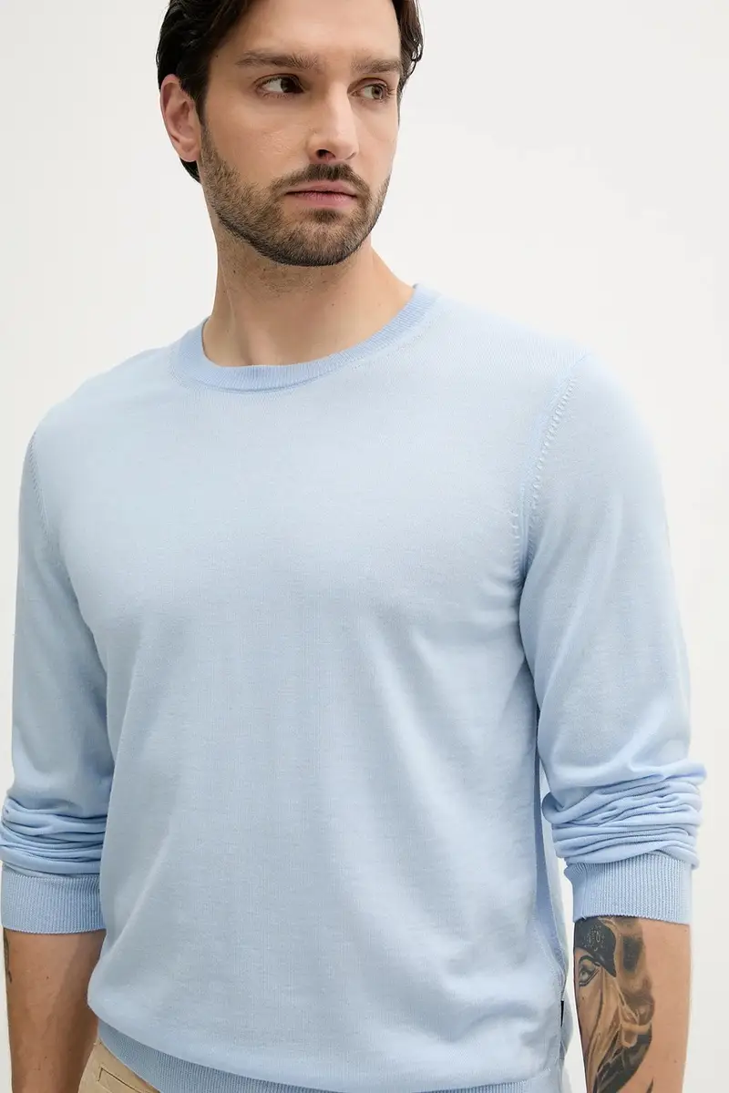 maglione in lana uomo colore nero 50468239 Blu miniatura 4