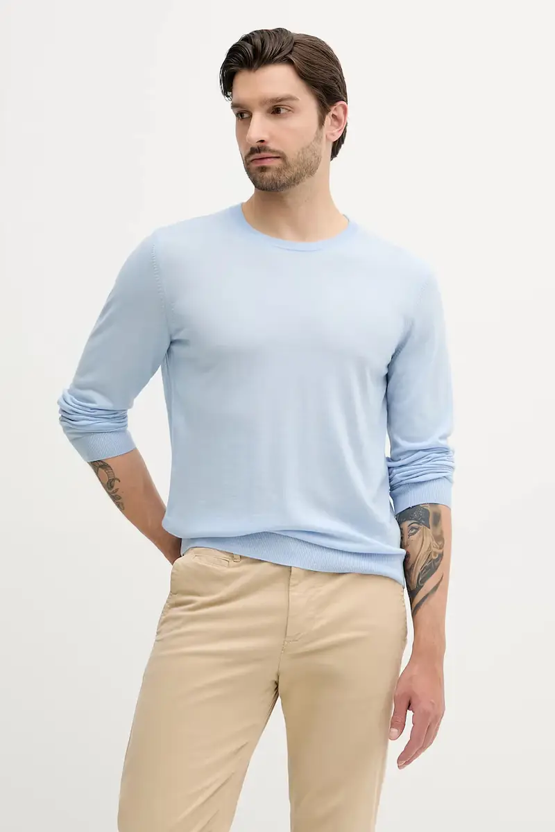 maglione in lana uomo colore nero 50468239 Blu