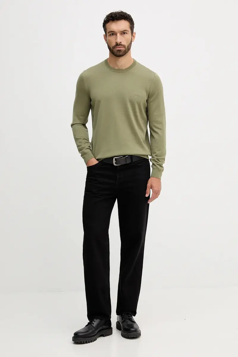 maglione in lana uomo colore nero Verde miniatura 2