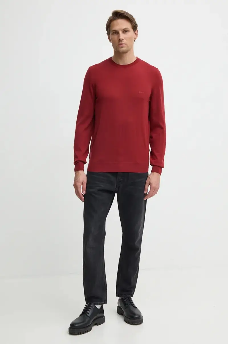 maglione in lana uomo colore rosso Granata miniatura 2