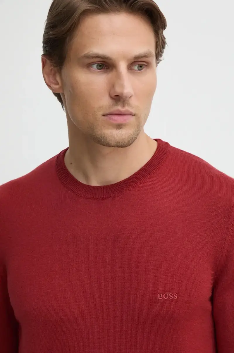 maglione in lana uomo colore rosso Granata miniatura 4