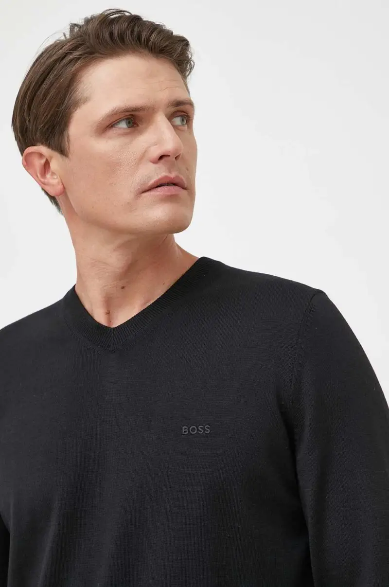 maglione in lana uomo Nero miniatura 4